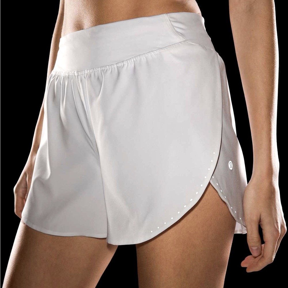 lululemon fast and free running shorts white size 2